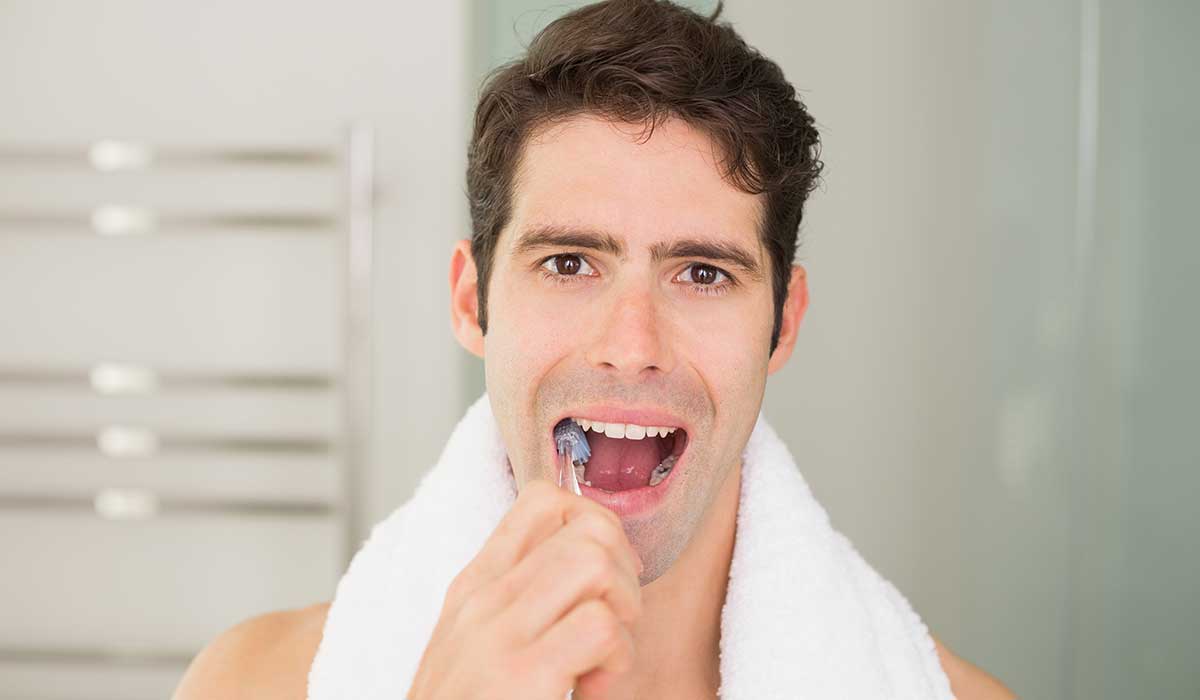 brushing teeth